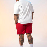 Manfinity Hypemode Conjunto De Camiseta Casual De Punto Grande Para Hombres Y Pantalones Cortos Tejidos