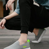 Zapatos Planos Sin Cordones De Moda Para Hombre Con Estampado De Letras, Casuales, Comodos, Transpirables Y De Color Solido