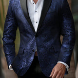 Manfinity AFTRDRK Blazer De Jacquard Para Hombres, Traje De Pantalon De Vestir De Color Solido