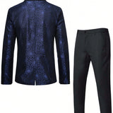 Manfinity AFTRDRK Blazer De Jacquard Para Hombres, Traje De Pantalon De Vestir De Color Solido