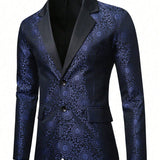 Manfinity AFTRDRK Blazer De Jacquard Para Hombres, Traje De Pantalon De Vestir De Color Solido