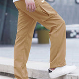 Manfinity Hypemode Hombres Pantalones cargo con diseno de parche con bolsillo con solapa de cintura con cordon