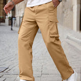 Manfinity Hypemode Hombres Pantalones cargo con diseno de parche con bolsillo con solapa de cintura con cordon