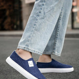 Zapatos deportivos informales de lona azul para hombre con estilo simple, comodos y transpirables con patron de payaso.