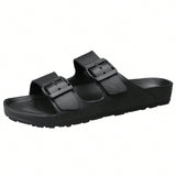 NEW Sandalias Planas Impermeables Para Hombre, Antideslizantes Y Transpirables, Con Detalle De Hebilla En Tamano Grande