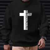 Sudadera Casual Para Hombre Con Estampado De Cruz Y Letras