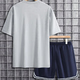 Manfinity Sporsity Camiseta De Manga Corta Para Hombre Con Estampado De Letras Y Pantalones Cortos
