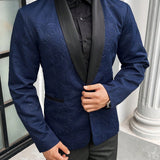 Manfinity Mode Traje De Blazer Texturizado De Suelto Contrastado Para Hombres Con Pantalones De Color Solido De Pierna Recta