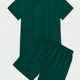 Manfinity Conjunto De Camiseta Y Pantalones Cortos Para Hombre Con Estampado De Letras