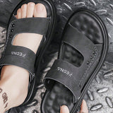 Sandalias De Verano Para Hombres, Suela Gruesa, Antideslizante, Resistente Al Desgaste, Combinacion Para Todo, Plantilla De Latex De Moda, Diseno Facil De Llevar