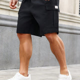 Manfinity Homme Shorts Sencillos Con Bolsillos Para Hombre De Trabajo