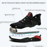 Zapatos De Trabajo De Punta De Acero Para Hombres, Resistentes A Golpes Y Perforaciones, Transpirables Y Ligeros, Adecuados Para Deportes