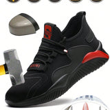 Zapatos De Trabajo De Punta De Acero Para Hombres, Resistentes A Golpes Y Perforaciones, Transpirables Y Ligeros, Adecuados Para Deportes