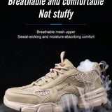 Zapatos De Trabajo De Seguridad Para Hombres Con Puntera De Acero, Diseno Transpirable, A Prueba De Golpes Y Pinchazos, Adecuados Para Actividades Deportivas
