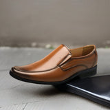 Mocasines De Hombre Con Suela Gruesa, Estilo Britanico, Otono Y Casual, de PU Brillante, Zapatos De Negocio Transpirables En Color Marron