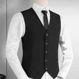 Chaleco de traje ajustado para hombre estilo coreano, casual de negocios formal para bodas y fiestas