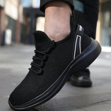 Zapatos Deportivos Casuales Para Hombres, Zapatos Deportivos De Malla Transpirables Livianos Y Resistentes A Los Golpes Con Cordones Para Exteriores, Vacaciones, Universidad Y Correr