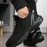 Zapatos Deportivos Casuales Para Hombres, Zapatos Deportivos De Malla Transpirables Livianos Y Resistentes A Los Golpes Con Cordones Para Exteriores, Vacaciones, Universidad Y Correr