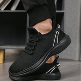 Zapatos Deportivos Casuales Para Hombres, Zapatos Deportivos De Malla Transpirables Livianos Y Resistentes A Los Golpes Con Cordones Para Exteriores, Vacaciones, Universidad Y Correr