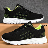 Hombres Negro-verde Primavera/otono Zapatos Deportivos Casuales Fashionable Suaves Y Livianos, Zapatillas De Correr Antideslizantes Y Transpirables Para Viajes