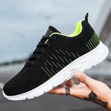 Hombres Negro-verde Primavera/otono Zapatos Deportivos Casuales Fashionable Suaves Y Livianos, Zapatillas De Correr Antideslizantes Y Transpirables Para Viajes