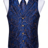 Chaleco De Traje Elegante Y Con Diseno Paisley Para Hombres