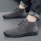 Zapatos casuales de estilo britanico para hombres, botas de moda con de imitacion