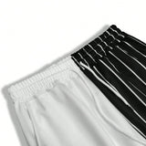 Pantalones De Jogger Casuales Para Hombre Con Diseno De Rayas De Colores Contrastantes Con Estilo