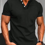 Manfinity Homme Camiseta De Manga Corta Y Cuello En V Para Hombre De Ajuste Delgado Y Simple