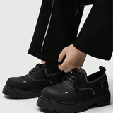 Zapatos de aumento de altura para hombres con suela gruesa, nuevo estilo de primavera, zapatos de trabajo de negocios negros de alta calidad, todo combinado, zapatos derby de punta redonda de estilo britanico