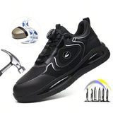 Zapatos de trabajo deportivos con punta de acero de moda para hombres y mujeres, ligeros, seguros, comodos, antiaranazos y duraderos