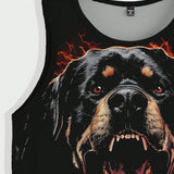 Manfinity LEGND Camiseta sin mangas de verano casual con estampado digital de perro para hombres de talla grande