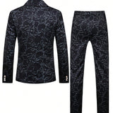 Manfinity AFTRDRK Conjunto De Chaqueta Y Pantalon De Hombre Con Mangas Largas Y Estampado Completo