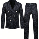 Manfinity AFTRDRK Conjunto De Chaqueta Y Pantalon De Hombre Con Mangas Largas Y Estampado Completo