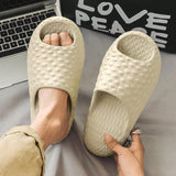 Sandalias planas de color solido de verano para parejas de estilo abierto con suela EVA suave antideslizante para ocio en interiores y exteriores