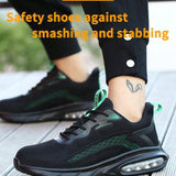 Zapatos de trabajo transpirables y ligeros con puntera de acero y calzado deportivo de seguridad para hombres. Zapatos deportivos de seguridad de verano antichoque y antipuncion