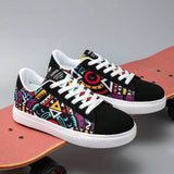 Hombres Zapatos casuales para skateboard comodos de lona con cordones, diseno de graffiti colorido y moderno