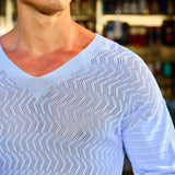 Manfinity Chillmode Sweater De Cuello En V Para Hombre Con Diseno Calado