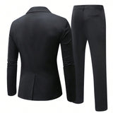 Manfinity Mode Conjunto De Chaqueta Y Pantalon De Traje Cruzado Con Cuello Chal Para Hombre