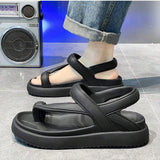 NEW Sandalias minimalistas negras para hombre en verano, ligeras y comodas con estampado de letras, aptas para actividades diarias y al aire libre