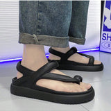 NEW Sandalias minimalistas negras para hombre en verano, ligeras y comodas con estampado de letras, aptas para actividades diarias y al aire libre