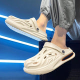 Zapatos con orificios transpirables y ligeros para hombres con suela suave resistente al desgaste y puntera informal