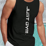 Camiseta de Tirantes para Hombre de Talla Grande con Estampado de Letras para Deporte y Ocio en Verano