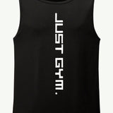 Camiseta de Tirantes para Hombre de Talla Grande con Estampado de Letras para Deporte y Ocio en Verano