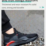 Zapatos de trabajo para hombres con punta de acero, suela de goma a prueba de pinchazos, transpirables, atleticos, para la industra de la construccion.