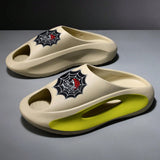 NEW Sandalias deslizantes antideslizantes para hombres para el verano con patron de calavera de estilo callejero para skaters, adecuadas para fiestas en la playa o deportes de hip hop, talla grande