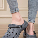 NEW Zapatillas de deporte transpirables unicolor para parejas con suela antideslizante y gruesa, sandalias casuales de moda recortadas comodas y suaves