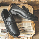 Zapatos de hombre Botas de una pieza sin cordones Aumento de altura Zapatos de conduccion Zapatos de trabajo negros Pequenos zapatos Mocasines Transpirables Todo encaja