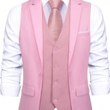 Chaleco falso de dos piezas de traje para hombre en color rosa claro