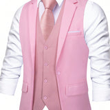 Chaleco falso de dos piezas de traje para hombre en color rosa claro